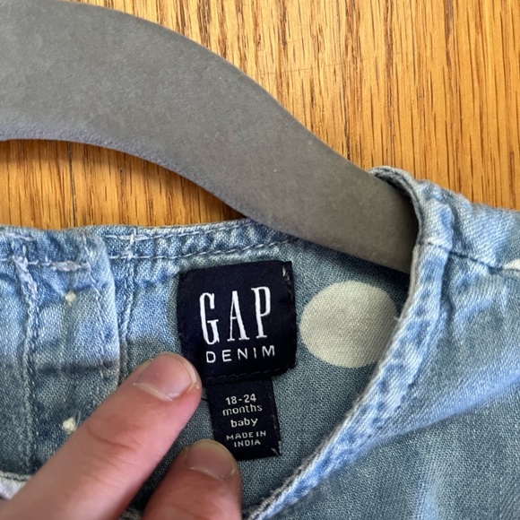 Baby Gap Ruffle Dot Denim One Piece - Picture 4 of 4